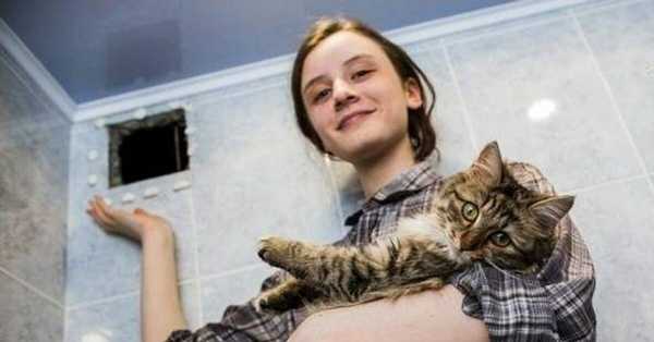Как школьница спасла кошку, застрявшую в вентиляционной трубе и просидевшую там 10 дней